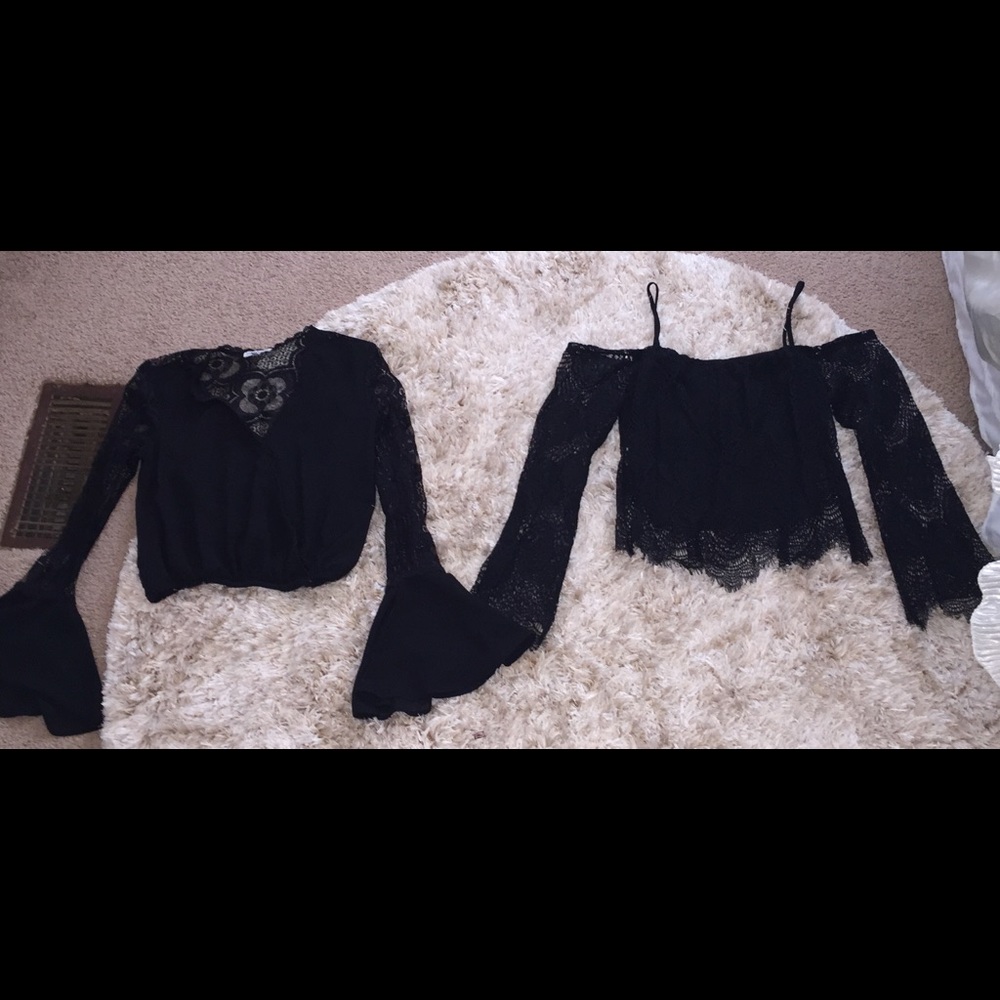 Lot of two black juniors shirts